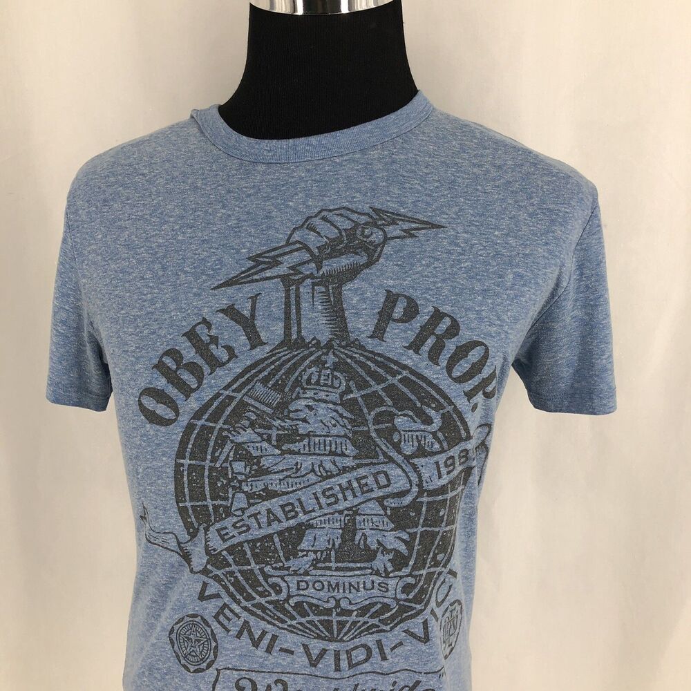Vintage Obey Prop. Worldwide VENI-VIDI-VICI Seize the Street T Shirt Medium USA